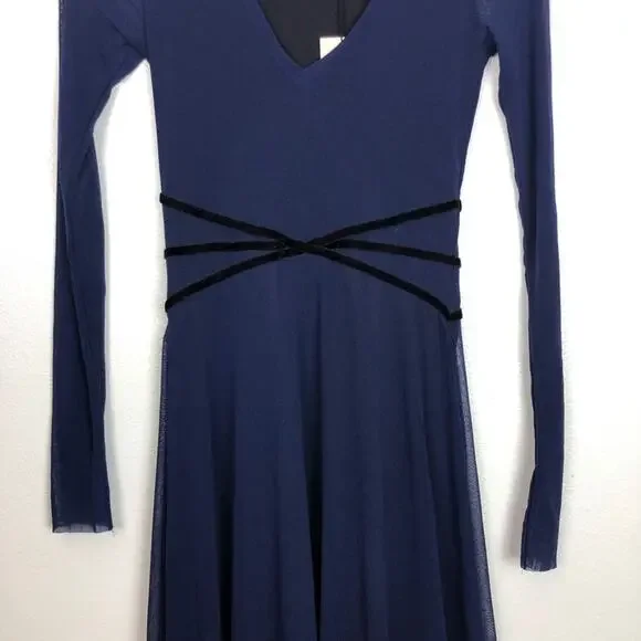 Fuzzi Velvet Long Sleeve Asymmetrical Maxi Dress - Picture 3 of 16